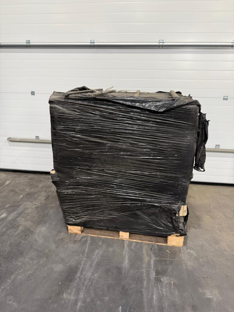 5 pallets geperst tropisch hardhout - 120x100x150, Ophalen, Gebruikt, 50 mm of meer, Pallet