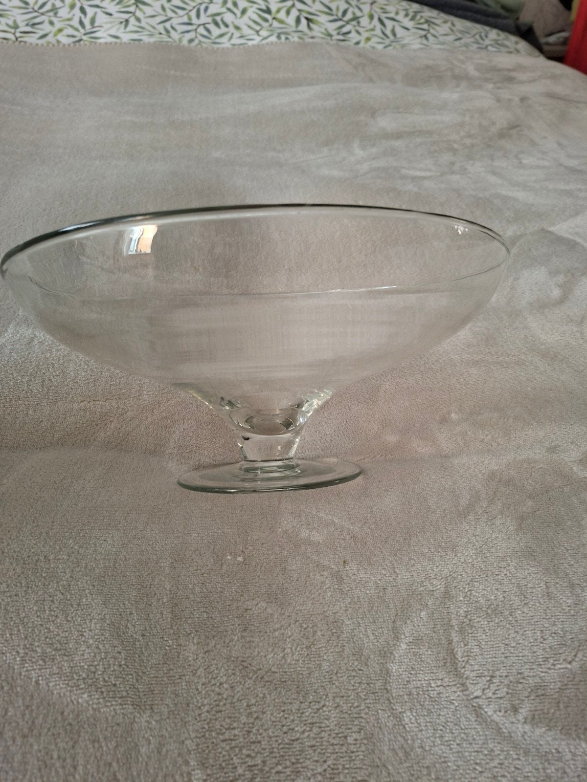 Glazen fruitschaal op voet, Ophalen of Verzenden, Zo goed als nieuw, Op voet, Glas