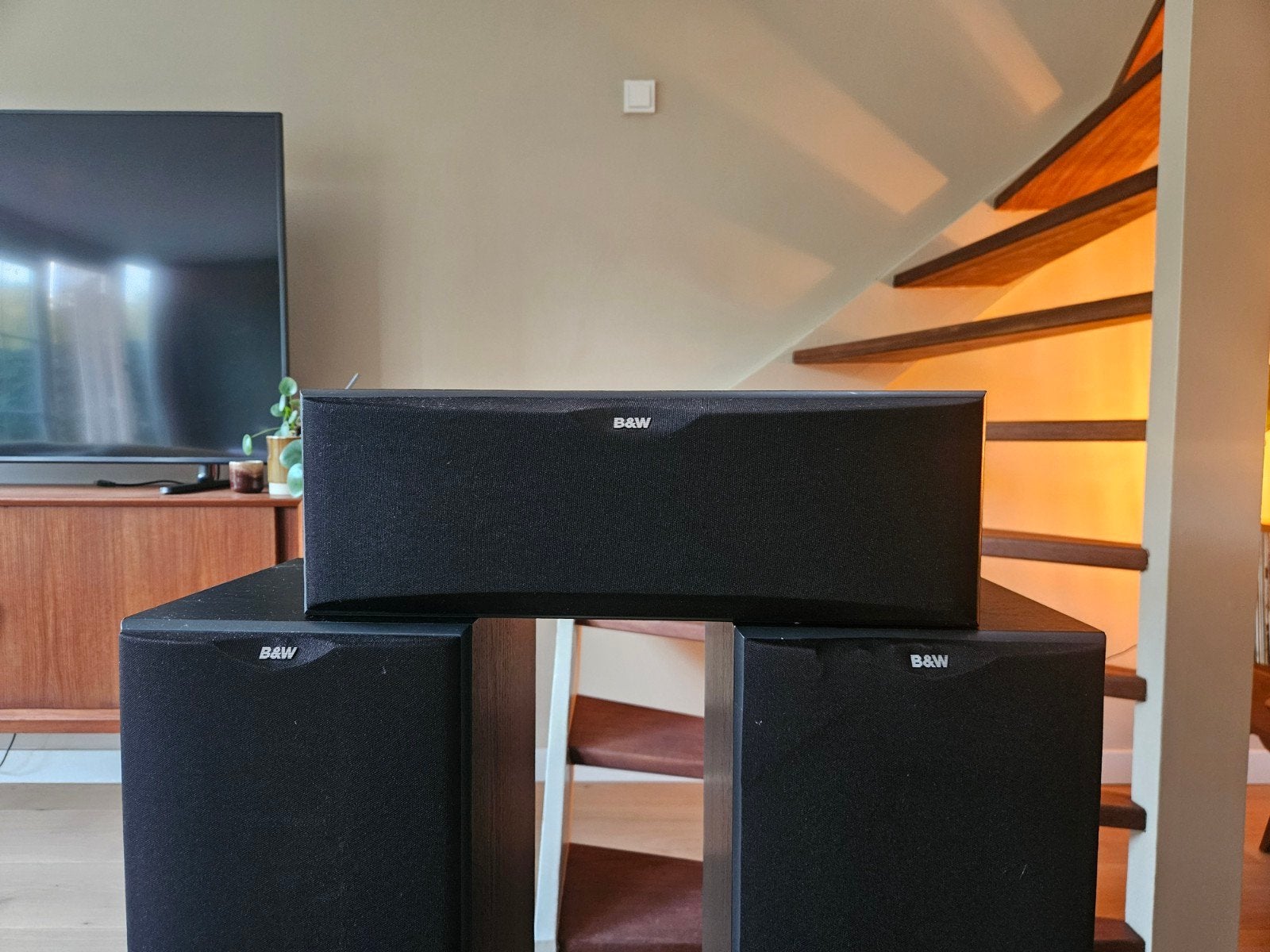 B&W CC6 S2 Center Speaker - Zwart, Ophalen, Gebruikt, 60 tot 120 watt, Bowers & Wilkins (B&W)