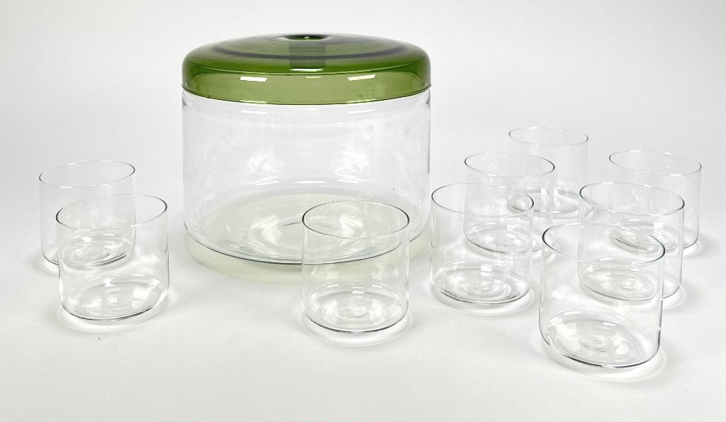 1307. Glazen bowlstel, glasfabriek Leerdam - ca. 1955