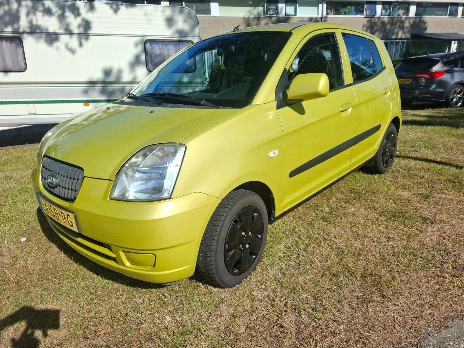 Kia Picanto 1.0 2005 Geel, Auto's, Voorwielaandrijving, 836 kg, 31 €/maand, 4 cilinders
