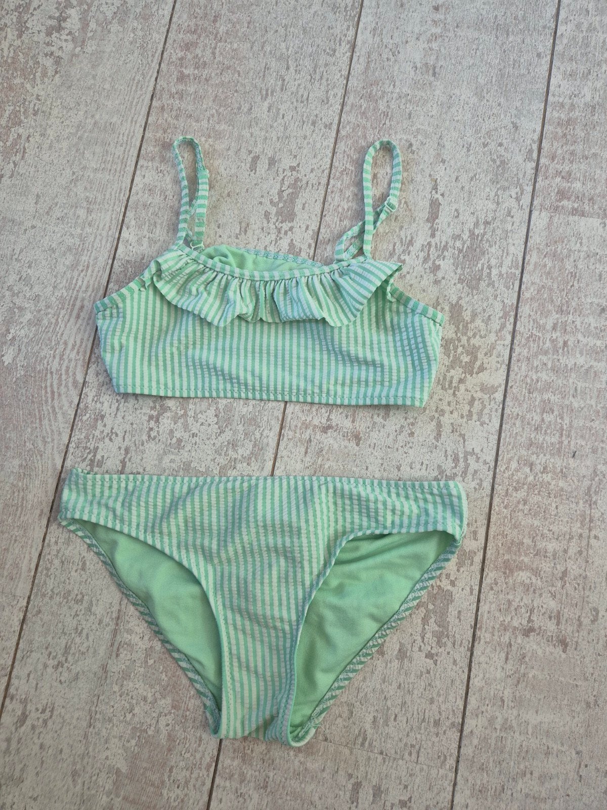 Hema bikini maat 158/164 groen gestreept, Ophalen of Verzenden, Zo goed als nieuw