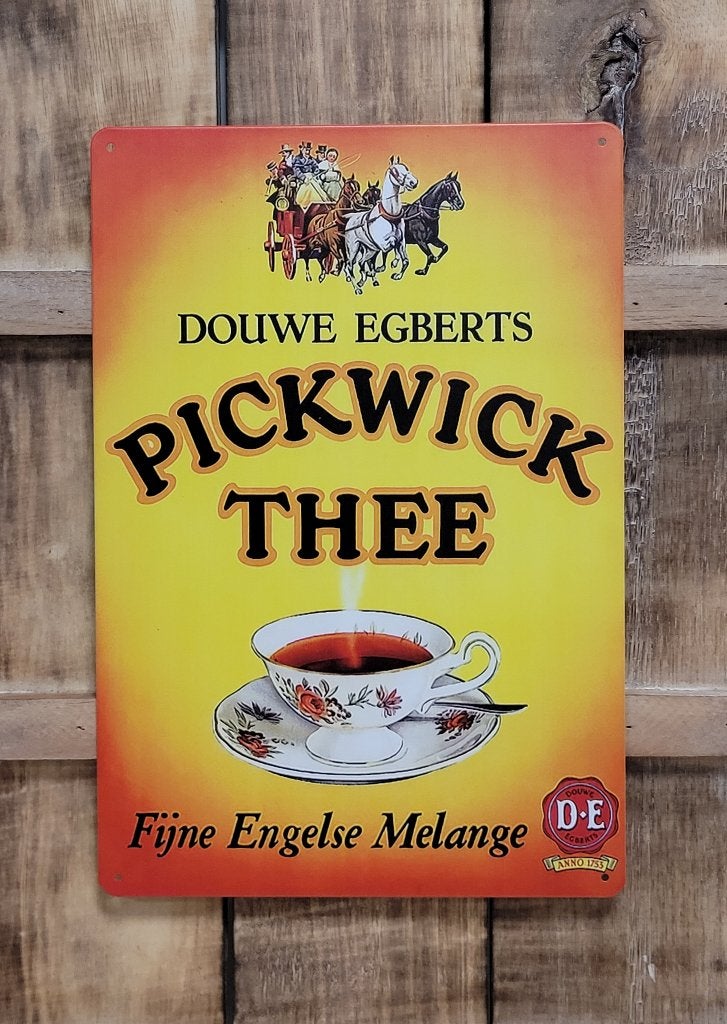 Pickwick Thee Douwe Egberts reclamebord van metaal deco, Reclamebord, Info@deconoord.nl, Deco Noord, Nieuw
