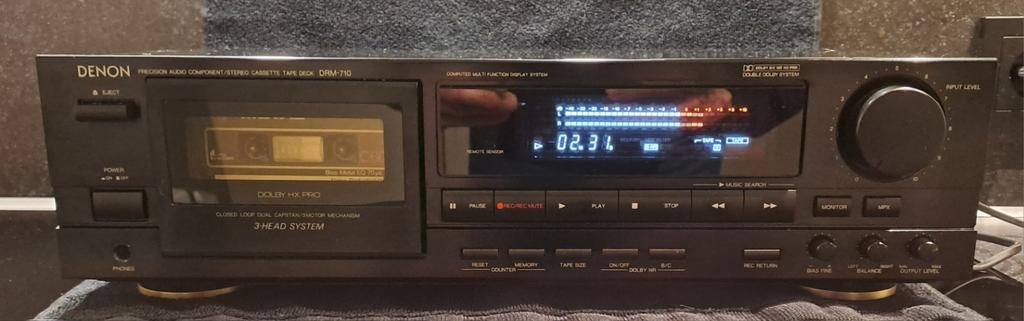 Denon DRM-710 3-kops cassettedeck, 3 motoren, nwe snaren, Ophalen of Verzenden, Enkel, Denon, Tiptoetsen