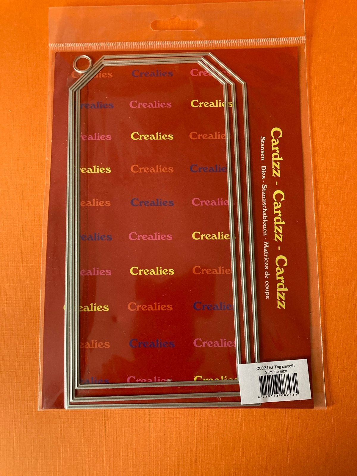 Crealies Cardzz Stansen - Tag smooth Slimline size, Geschikt voor snijden, Zilver, Overige thema's, Gereedschap of Toebehoren