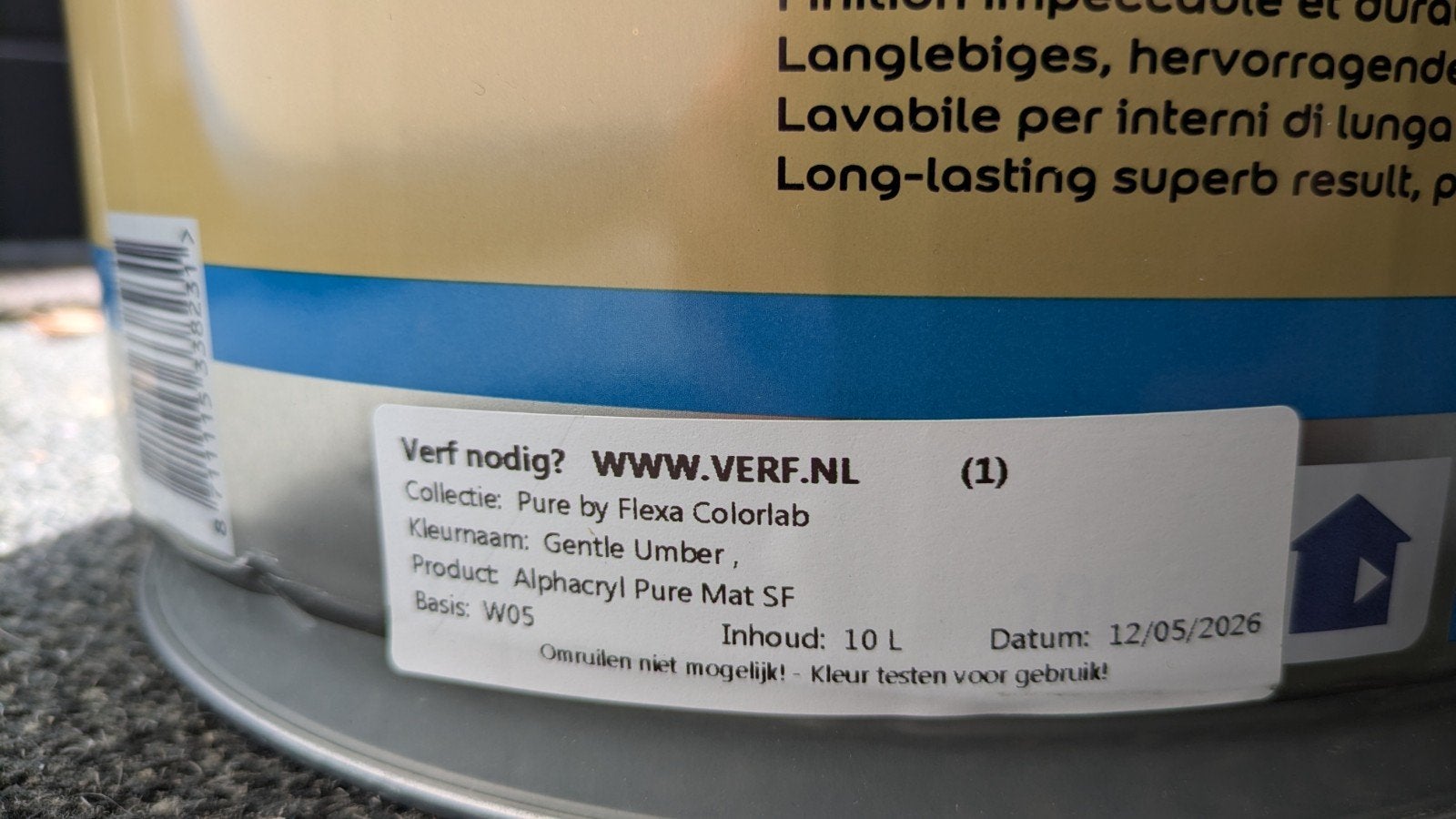 Sikkens Alphacryl Pure Mat 10L, Gentle Umber, Gebruikt, Overige kleuren, 5 tot 10 liter, Ophalen of Verzenden