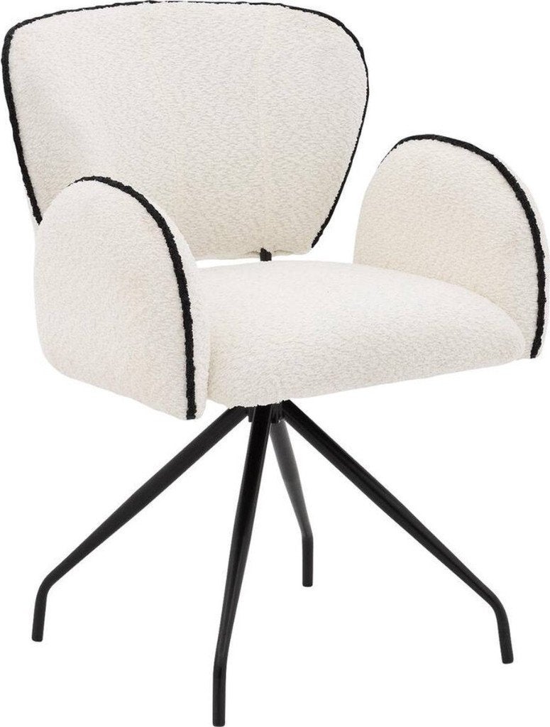 White chair with armrest