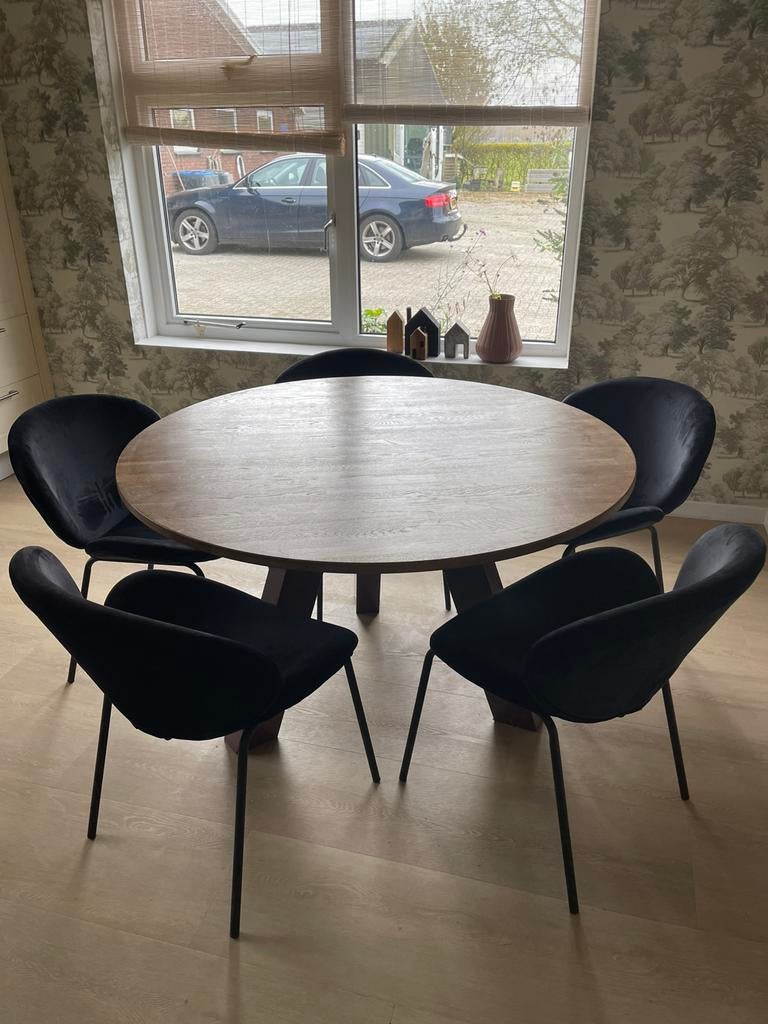 5 stevige eetkamerstoelen – in nette staat, Huis en Inrichting, Tafels | Eettafels, Ophalen, Overige materialen, 50 tot 100 cm