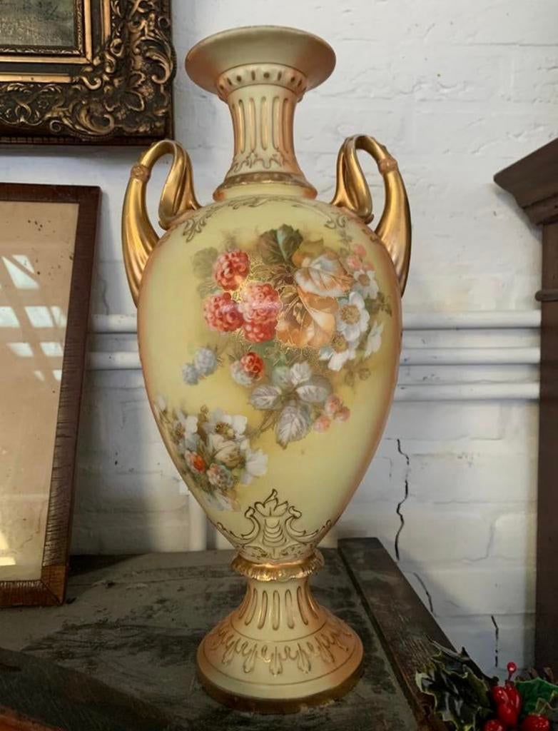 Vaas twee schitterende beschilderde antieke vazen, Antiek en Kunst, Ophalen of Verzenden