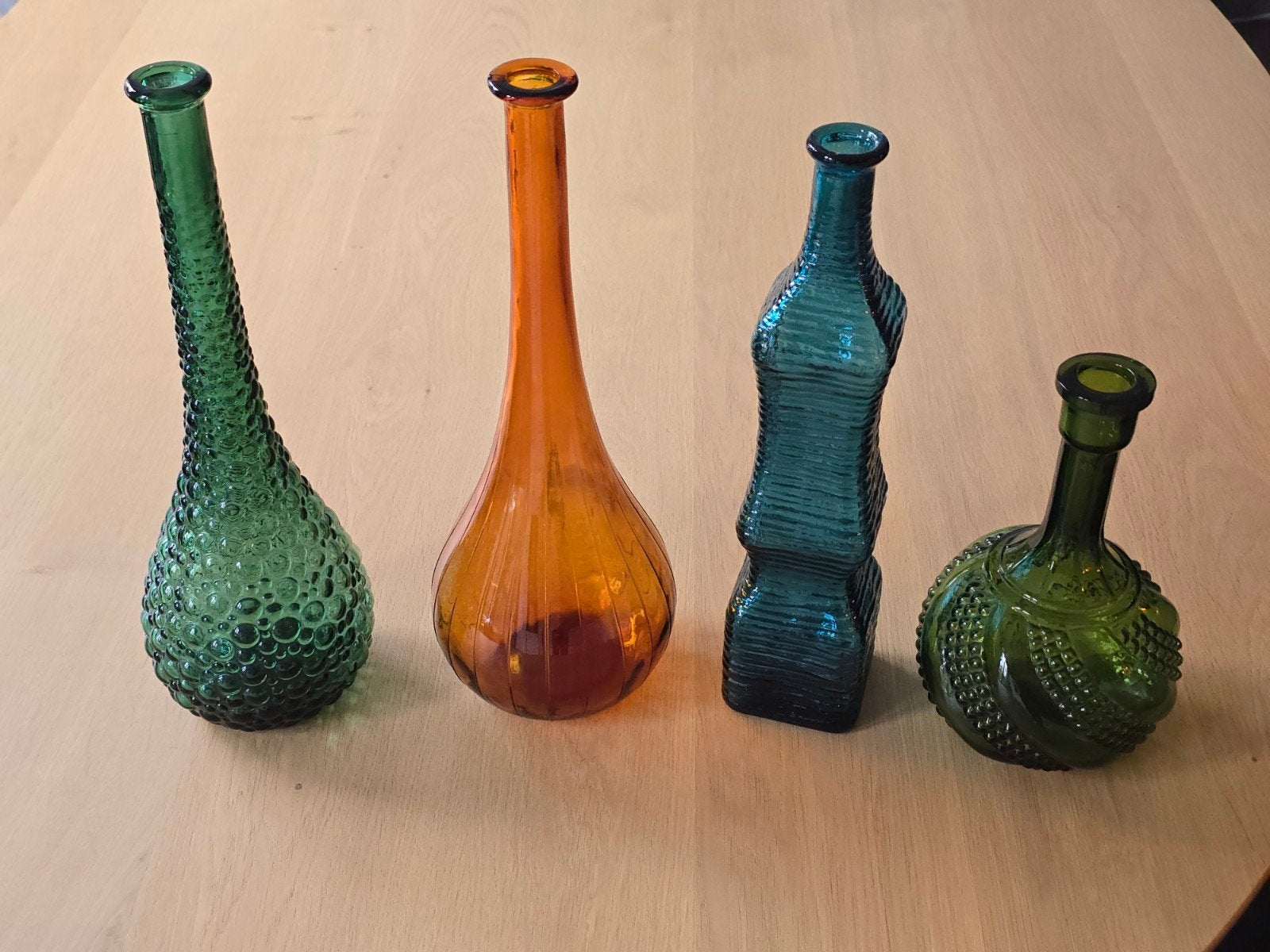 Prachtige Empoli bottle/karaf Genie bottle smaragdgroen €119, Ophalen of Verzenden