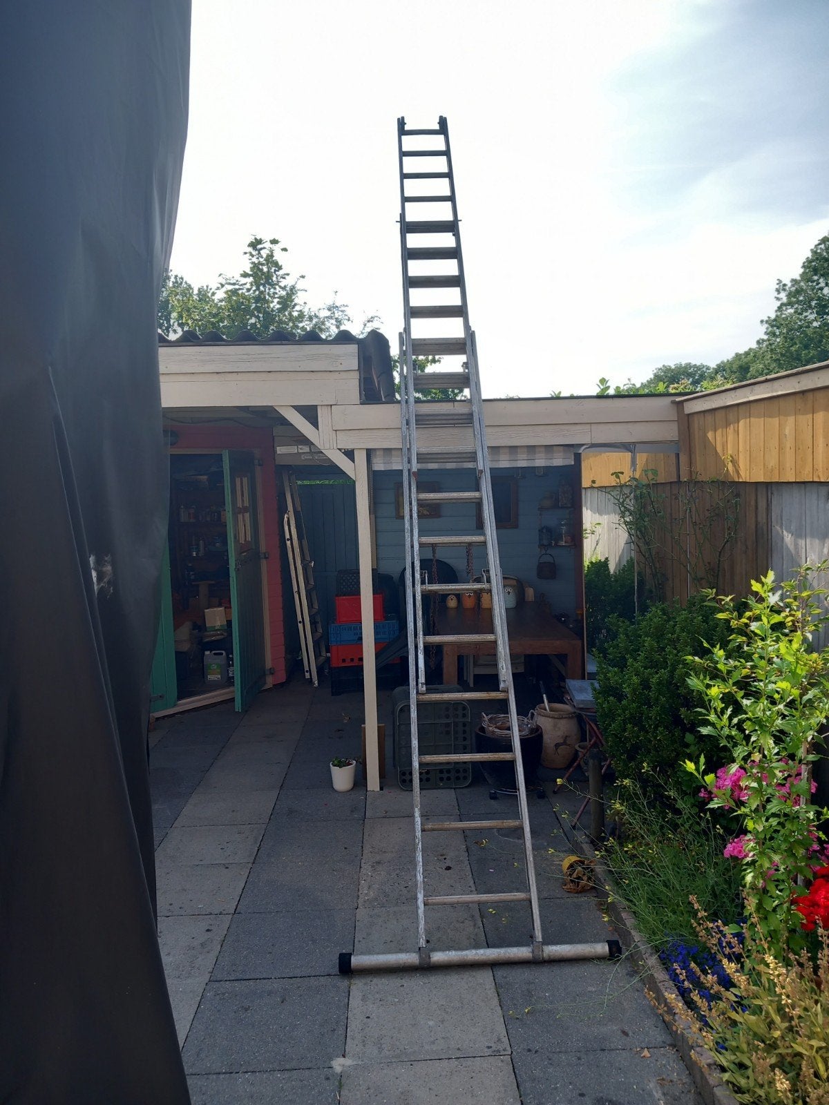 Aluminium Ladder, Doe-het-zelf en Verbouw, Ladders en Trappen, Ophalen, Gebruikt, Ladder, Opvouwbaar of Inschuifbaar