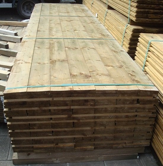 Fijnbezaagde planken 25 x 150 mm.105 stuks / 4 mtr., Tuin en Terras, Palen, Balken en Planken, Ophalen, Nieuw, Minder dan 180 cm