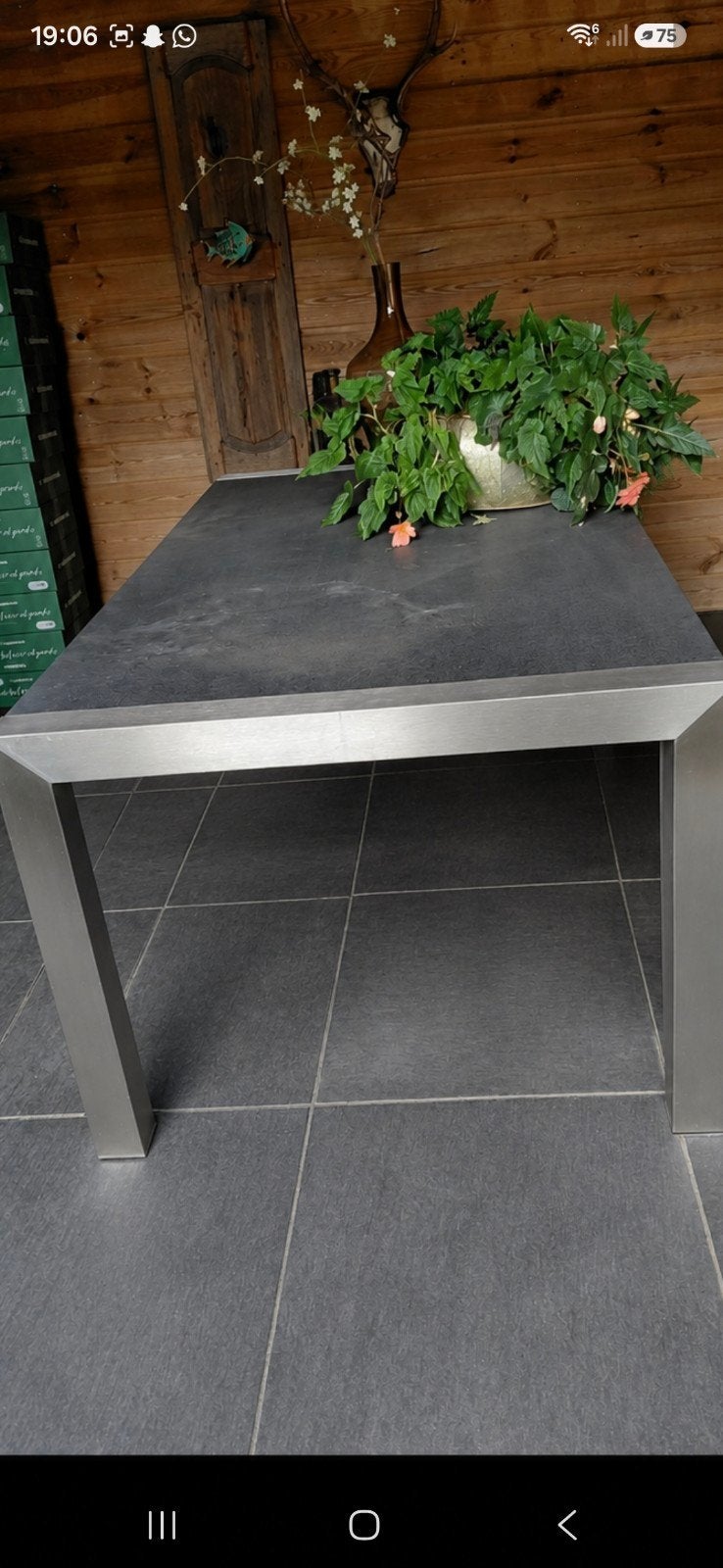 Tuintafel aluminium, Tuin en Terras, Ophalen, Gebruikt, Rechthoekig, Overige materialen