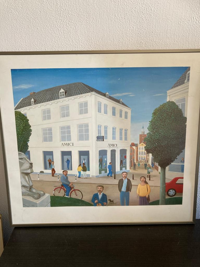 Prent Gorki Bollar Amsterdam 1990/91 - Stadsgezicht, Ophalen of Verzenden