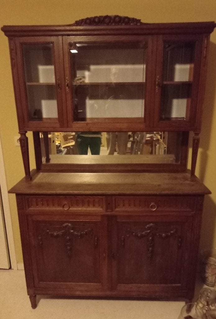 buffetkast art deco met bijbehorende spiegel, Ophalen