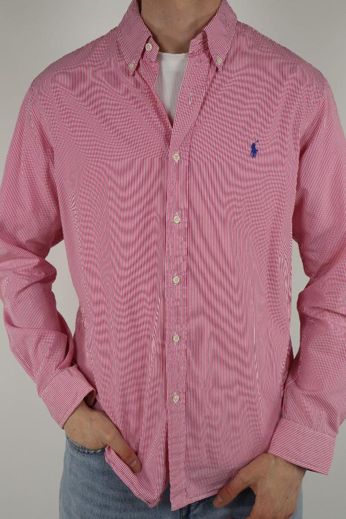 Ralph Lauren overhemd - M/L, Kleding | Heren, Overhemden, Zo goed als nieuw, Halswijdte 39/40 (M), Roze, Ophalen of Verzenden