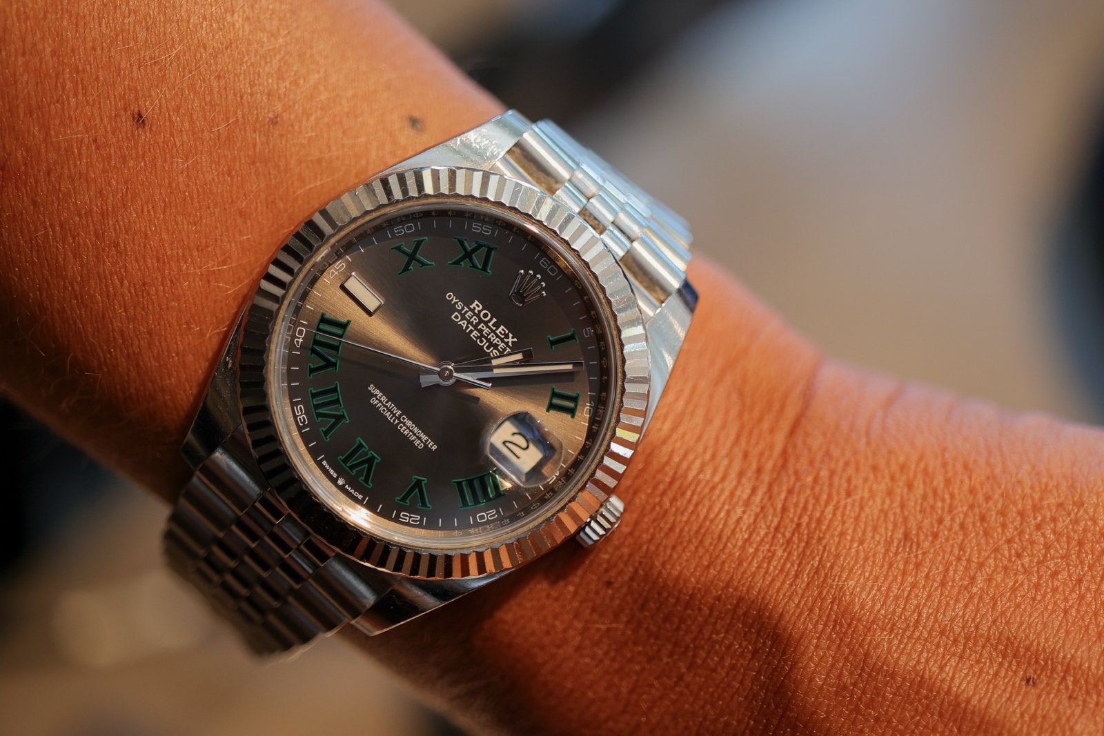 Rolex Datejust 41mm Wimbledon, Sieraden, Tassen en Uiterlijk, Horloges | Heren, Ophalen, Staal, Polshorloge, Zo goed als nieuw