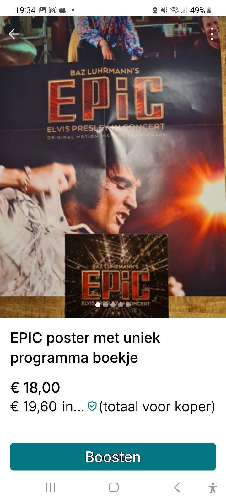 EPIC Elvis Presley Souvenir Programma Boekje, Boeken, Ophalen of Verzenden, Zo goed als nieuw, Artiest, Baz Luhrmann