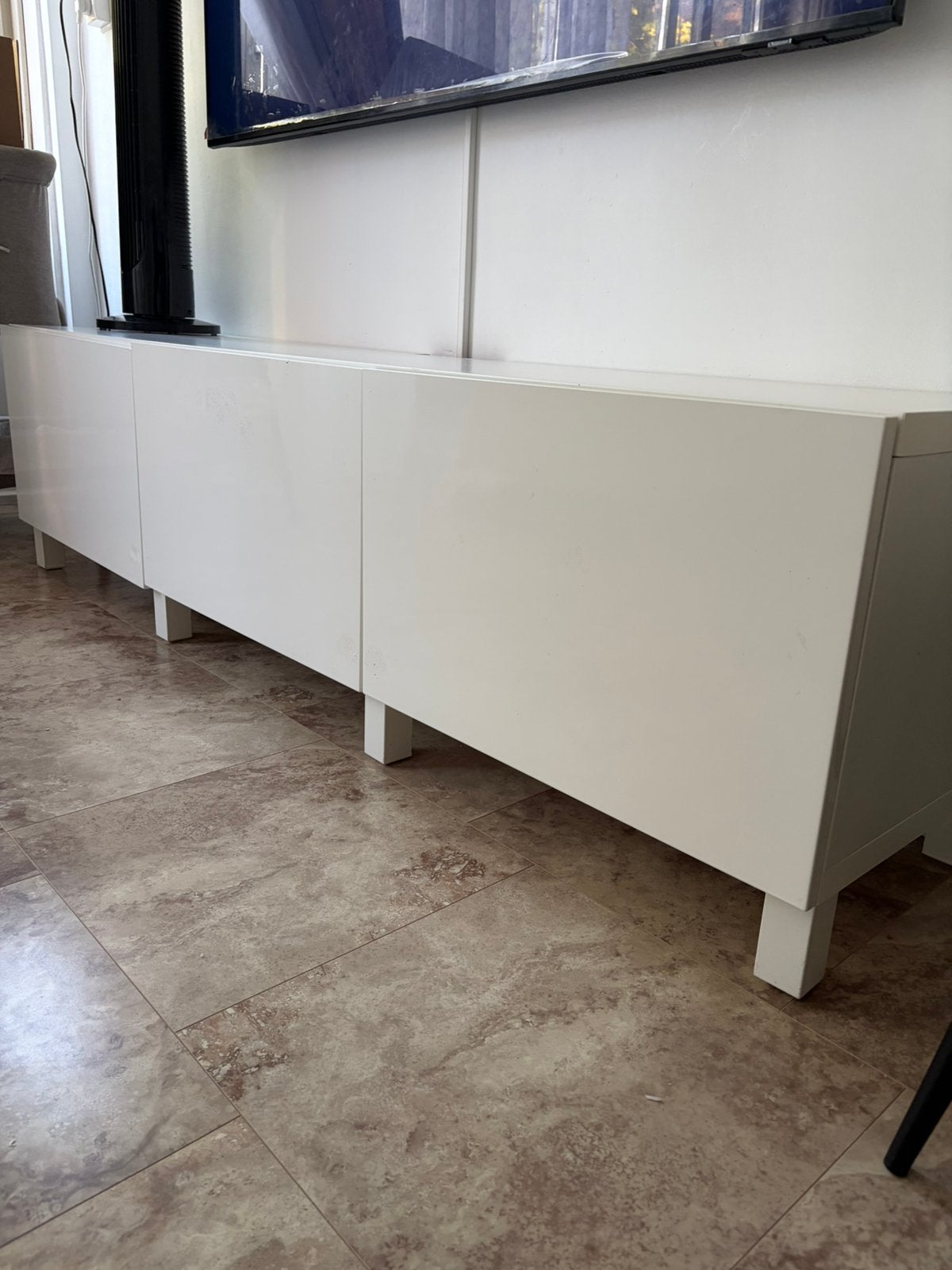 IKEA BESTA Tv meubel wit, Ophalen, Gebruikt, 150 tot 200 cm, Minder dan 100 cm
