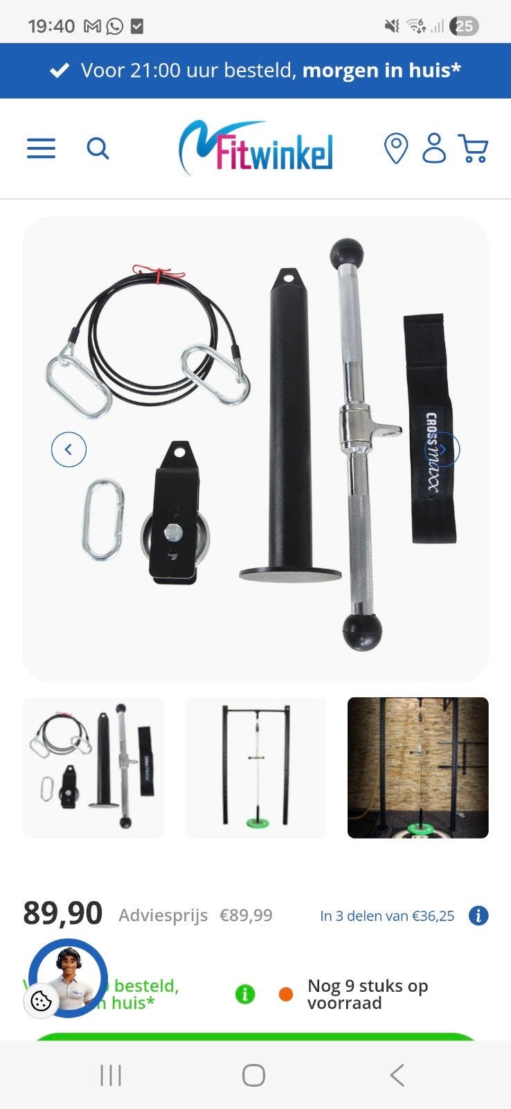 Crossmaxx Cable Pulley Set - Overbodig door Cable Tower, Ophalen, Zo goed als nieuw, Rug, Overige typen
