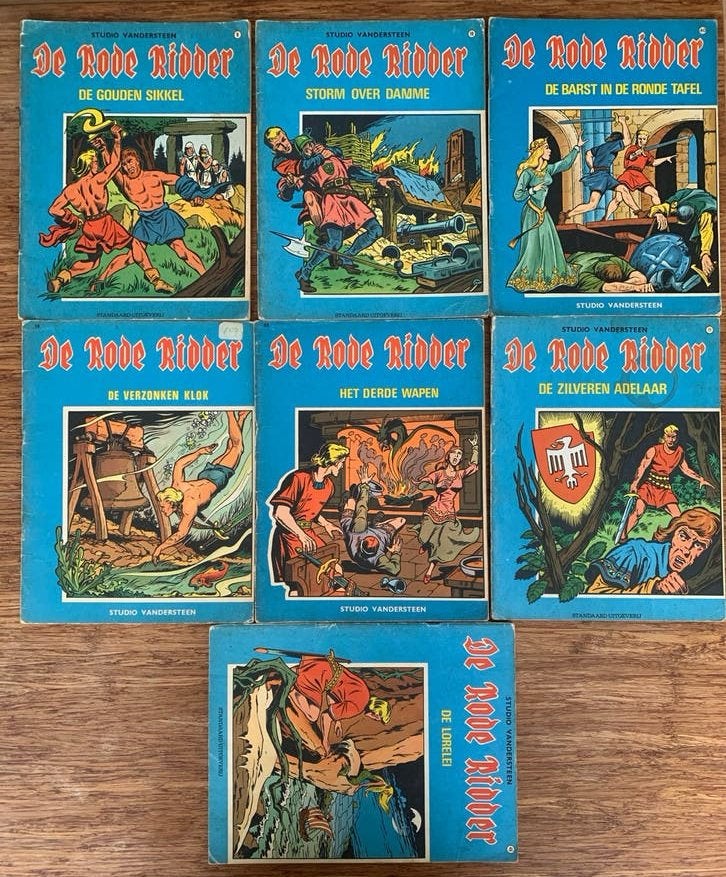 De Rode Ridder - 7 vroege stripboeken van Studio Vandersteen, Meerdere stripboeken, Ophalen of Verzenden, Gelezen