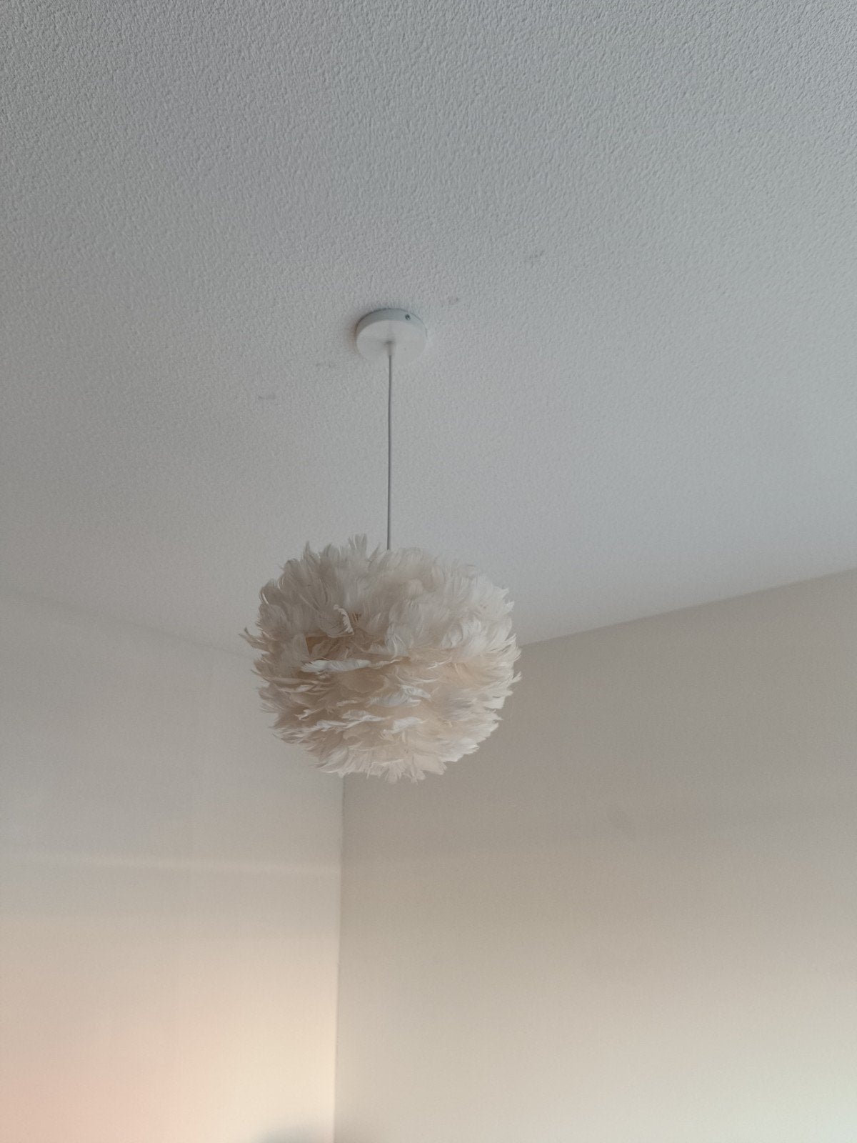 Witte veren hanglamp - Sfeervolle plafondlamp, Ophalen, Modern, Sfeervol, Scandinavisch, Textiel, E27 (groot)