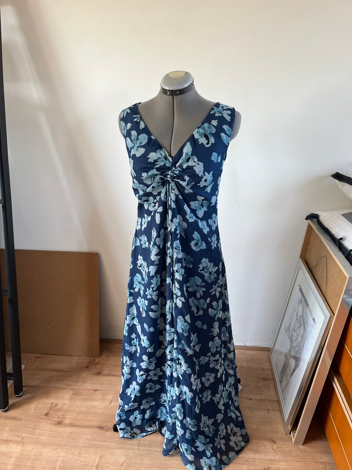 Asos zwangerschaps jurk maat 36, Ophalen, Galajurk, Blauw, Zo goed als nieuw