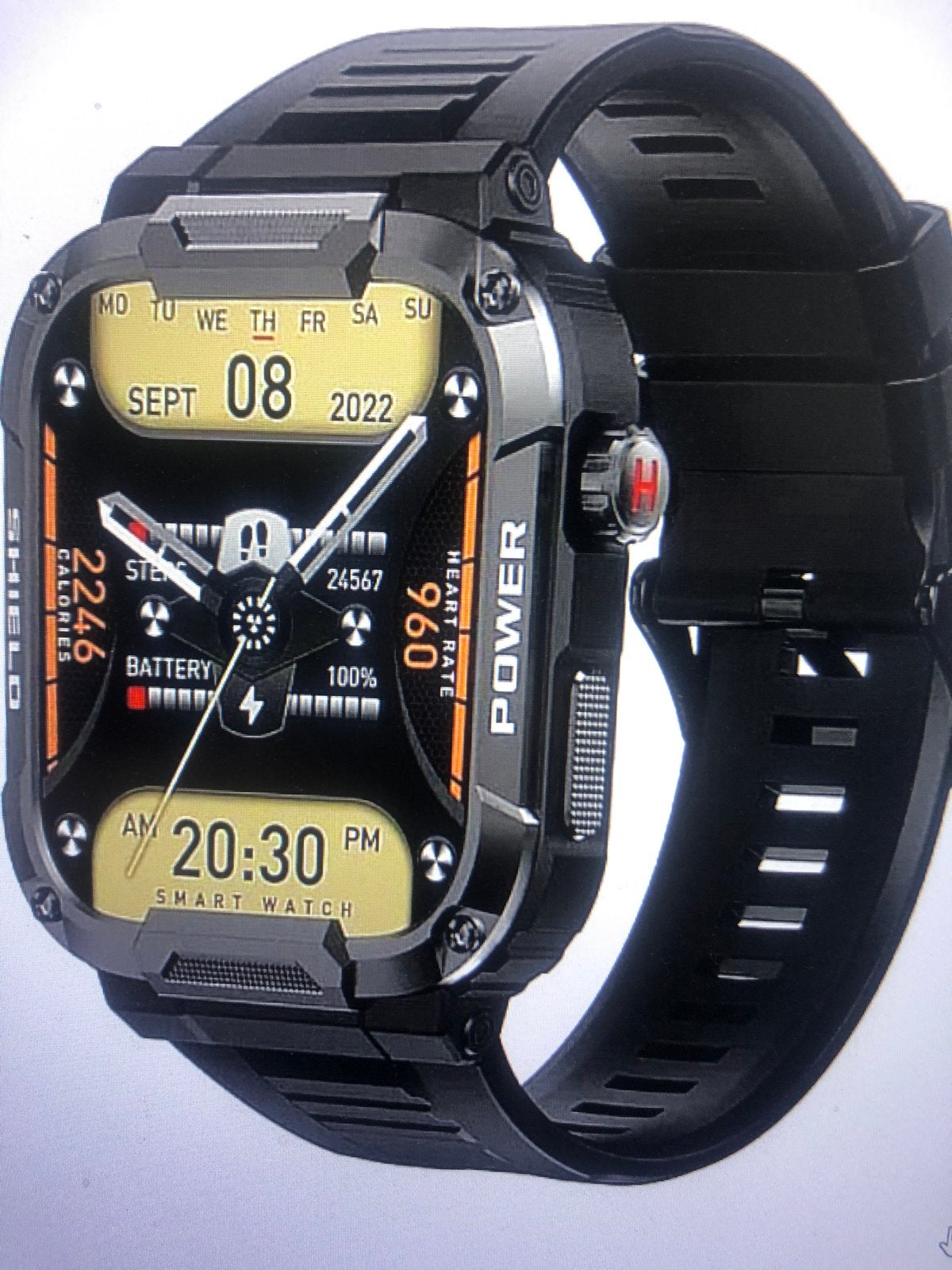 Militair smart ip68 waterdicht fitness horloge bluetooth, Ophalen, Zwart, Nieuw, Waterdicht