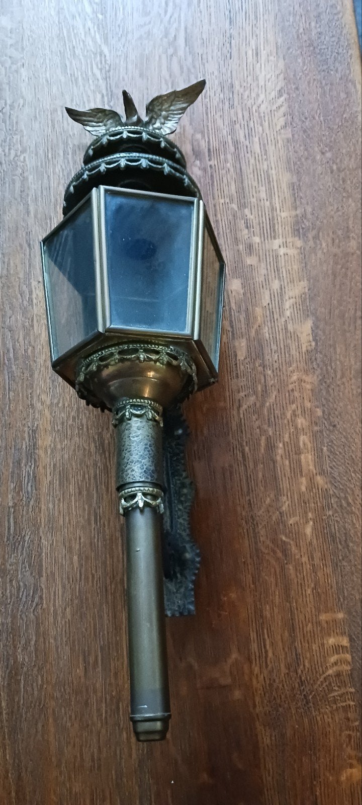 KOETSLANTAARN / WANDLAMP MET ADELAAR DECORATIE 74 CM HOOG, Ophalen of Verzenden
