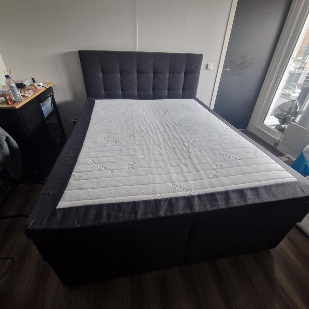 JYSK Gold Boxspring 160x200 met opbergruimte & topper, Ophalen, Gebruikt, Tweepersoons, 200 cm