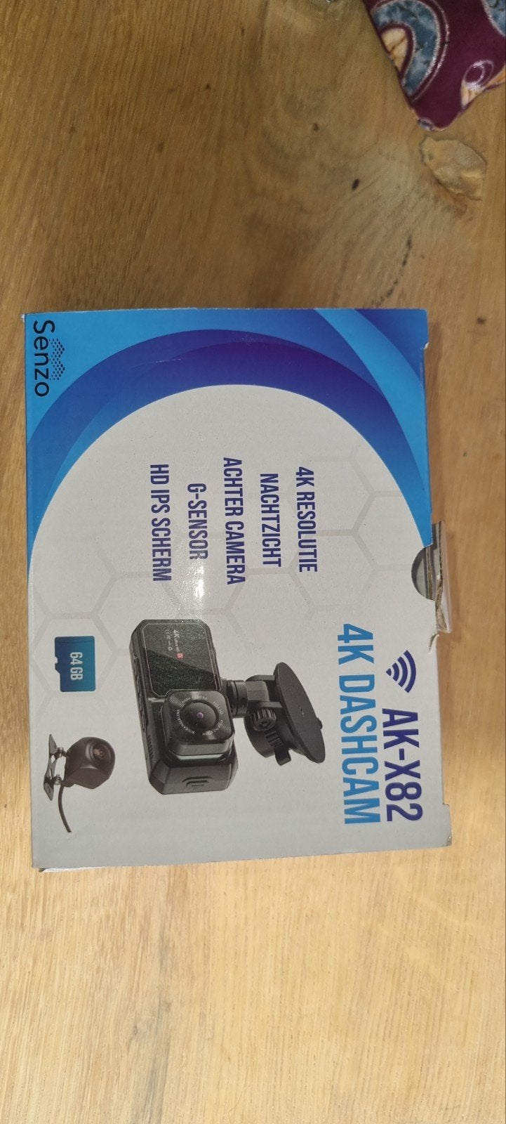 Senzo AK-X82 4K Dashcam met achteruitrijcamera en 64GB SD, Ophalen, Zo goed als nieuw