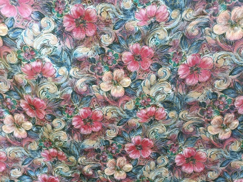 Gordijn gevoerd KOBE roze bloemen 75 x 235 cm, Isolerend, Gebruikt, 235 cm, 75 cm