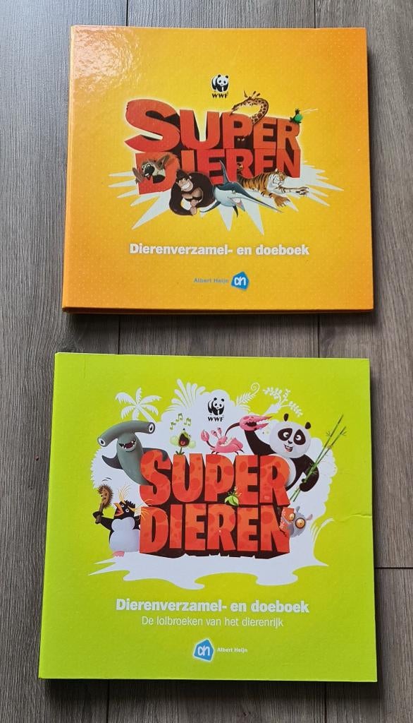 2 verzamel albums vol met kaartjes super dieren, Albert Heijn, Ophalen of Verzenden