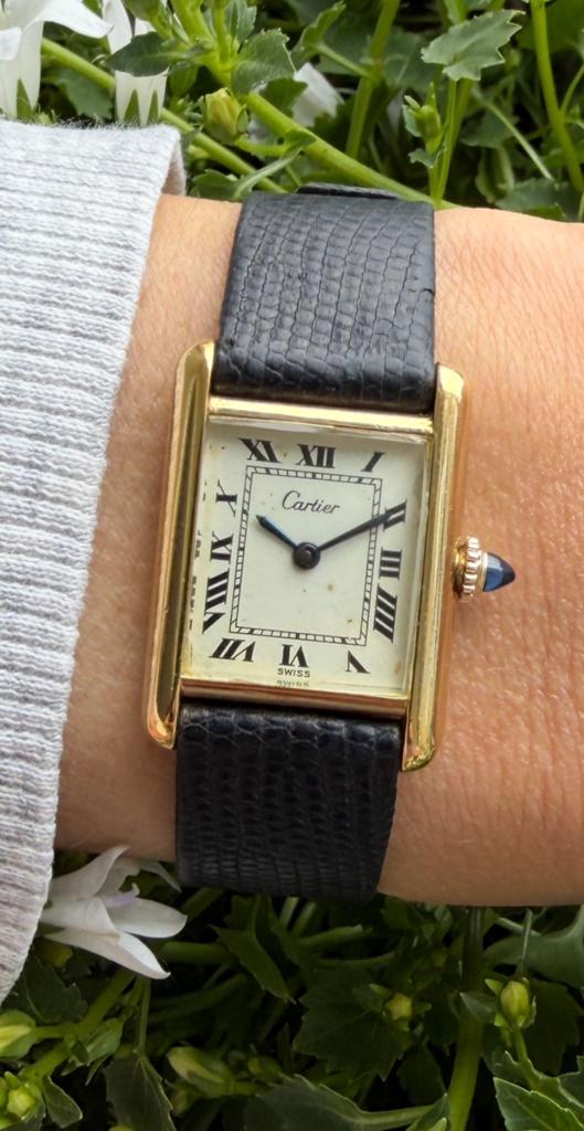 Cartier Tank Vermeil – Handopwind – Full Set, Overige merken, Polshorloge, Ophalen of Verzenden, Goud