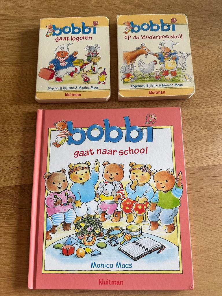 Drie Bobbi boeken: logeren, kinderboerderij, naar school, Ophalen of Verzenden, Gelezen, 2 tot 3 jaar