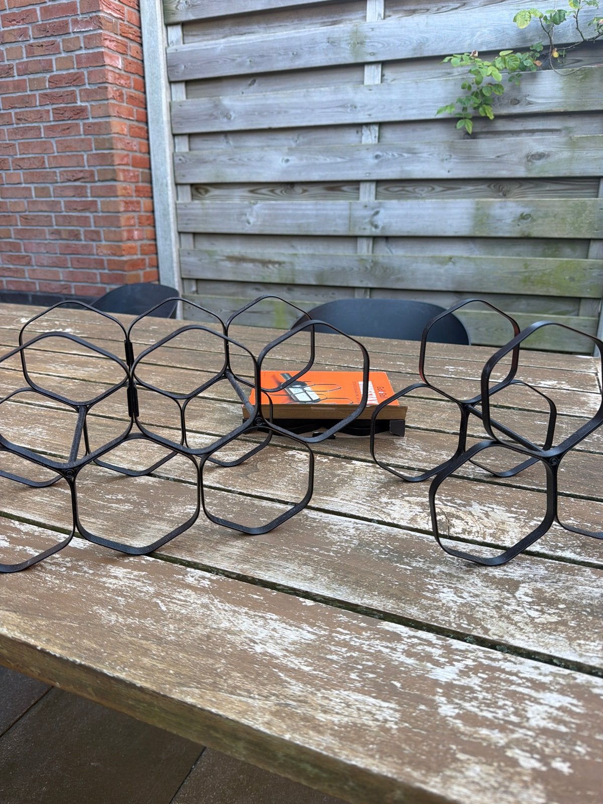 Wijnrek metaal, zwart, modulair, voor 10 flessen, Gebruikt, 5 tot 15 flessen, Ophalen of Verzenden, Metaal