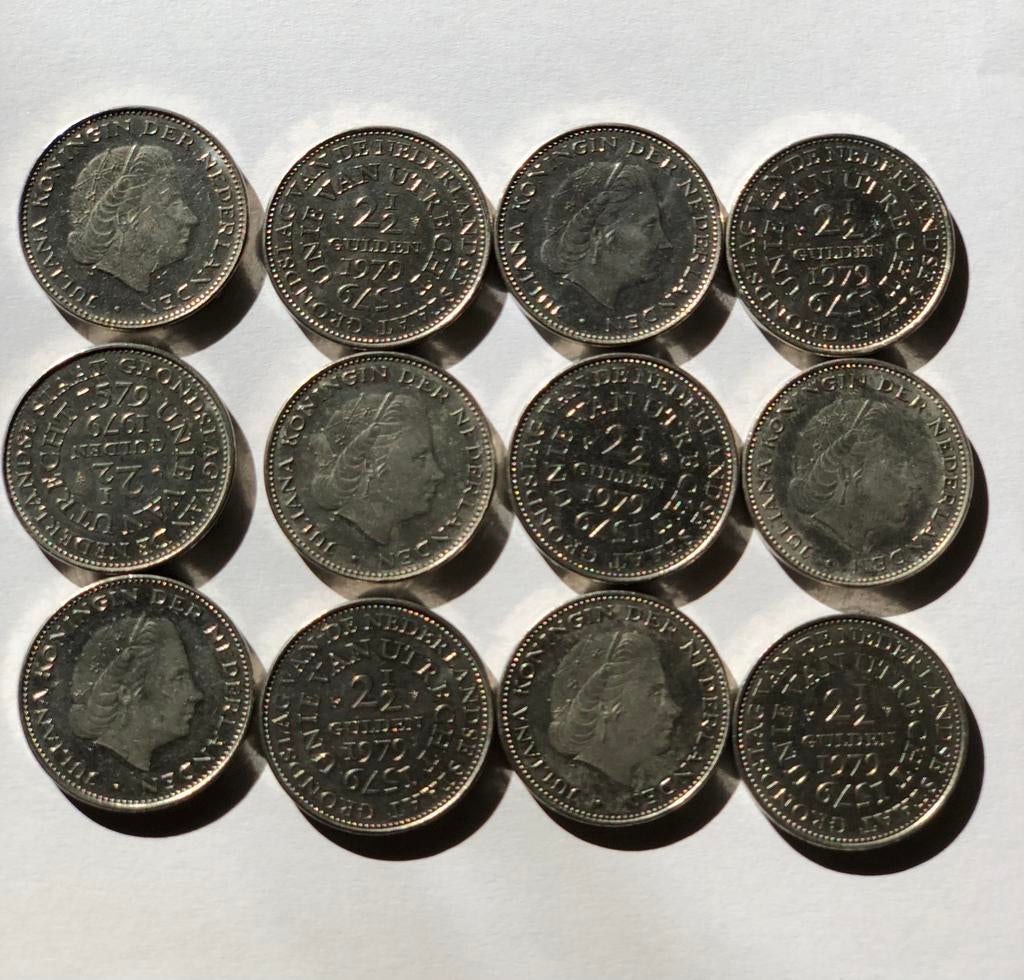 12 Rijksdaalders 1979 - Unie van Utrecht, Ophalen of Verzenden, Koningin Juliana, 2½ gulden, Losse munt