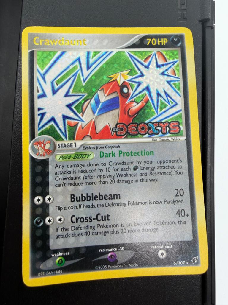 Crawdaunt Holo Pokemon Kaart EX Deoxys 6/107 (2005), Ophalen of Verzenden, Zo goed als nieuw, Losse kaart, Foil