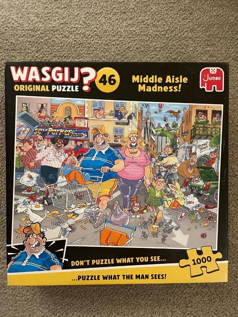 Puzzel Wasgij 1000 stukjes, Ophalen of Verzenden, 500 t/m 1500 stukjes, Gebruikt, Legpuzzel