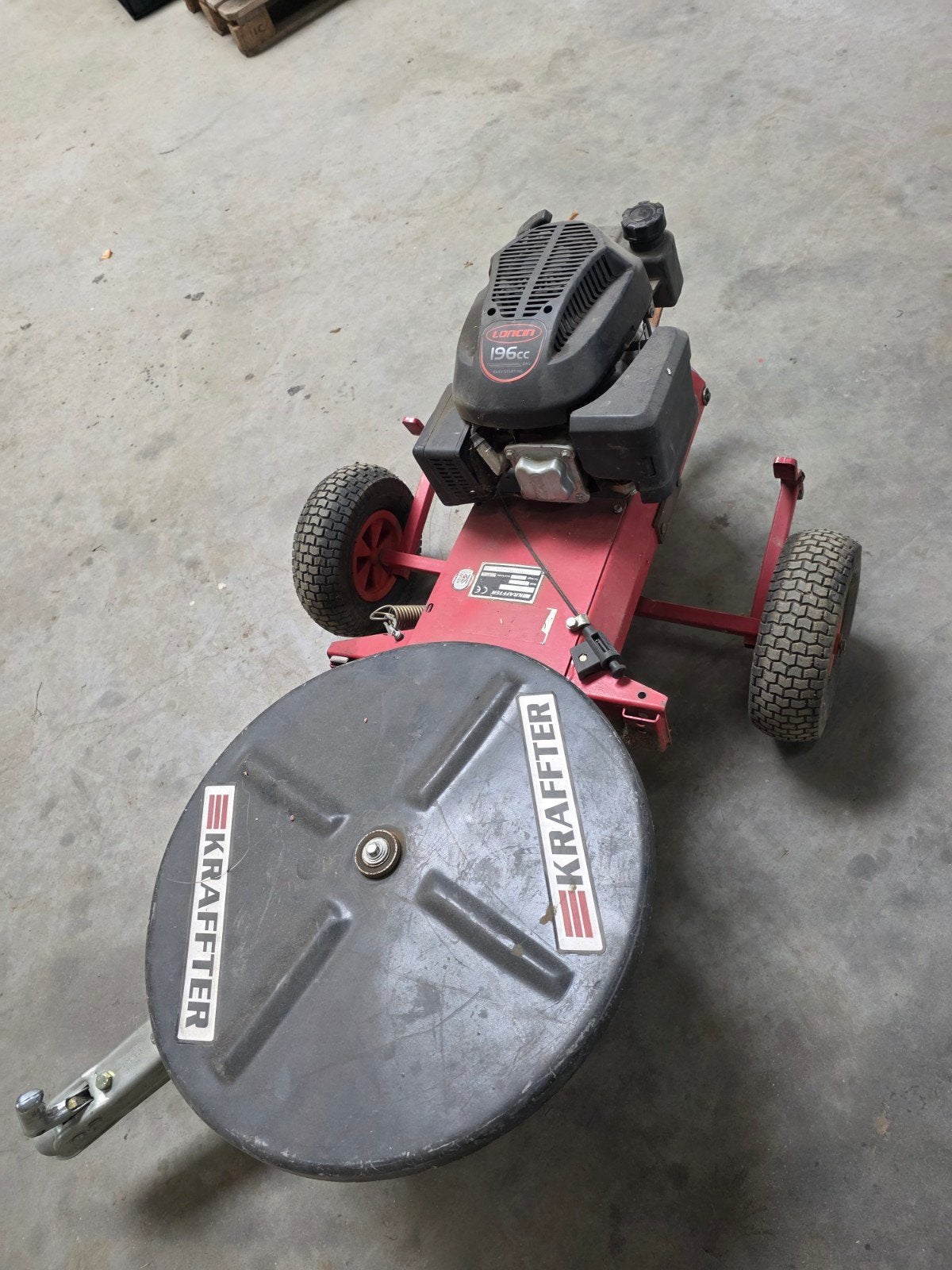 Kraffter Palenmaaier met 196cc Loncin motor, Ophalen, Cirkelmaaier, Gebruikt, Minder dan 30 cm