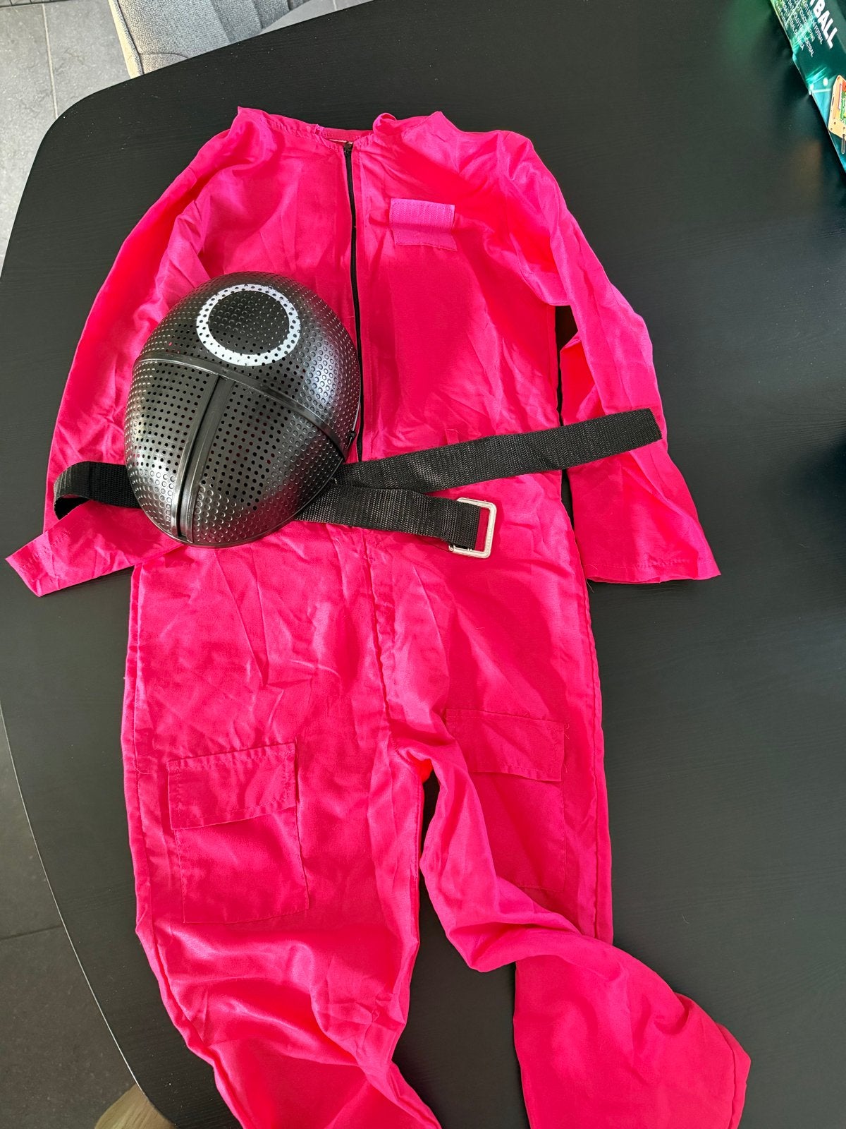 Squid Game kostuum roze met masker, Kinderen en Baby's, Ophalen of Verzenden, Gebruikt, 134 t/m 140, Jongen of Meisje