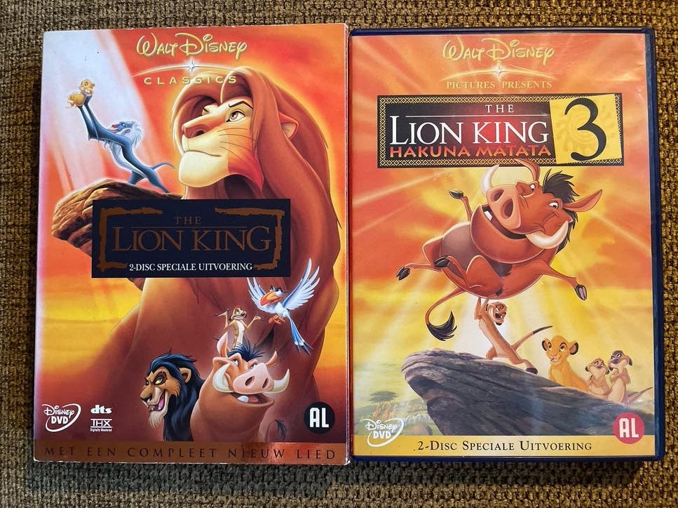Disney's The Lion King & The Lion King 3 dvd Boxset, Animatie, Verzamelbox, Alle leeftijden, Nederlands