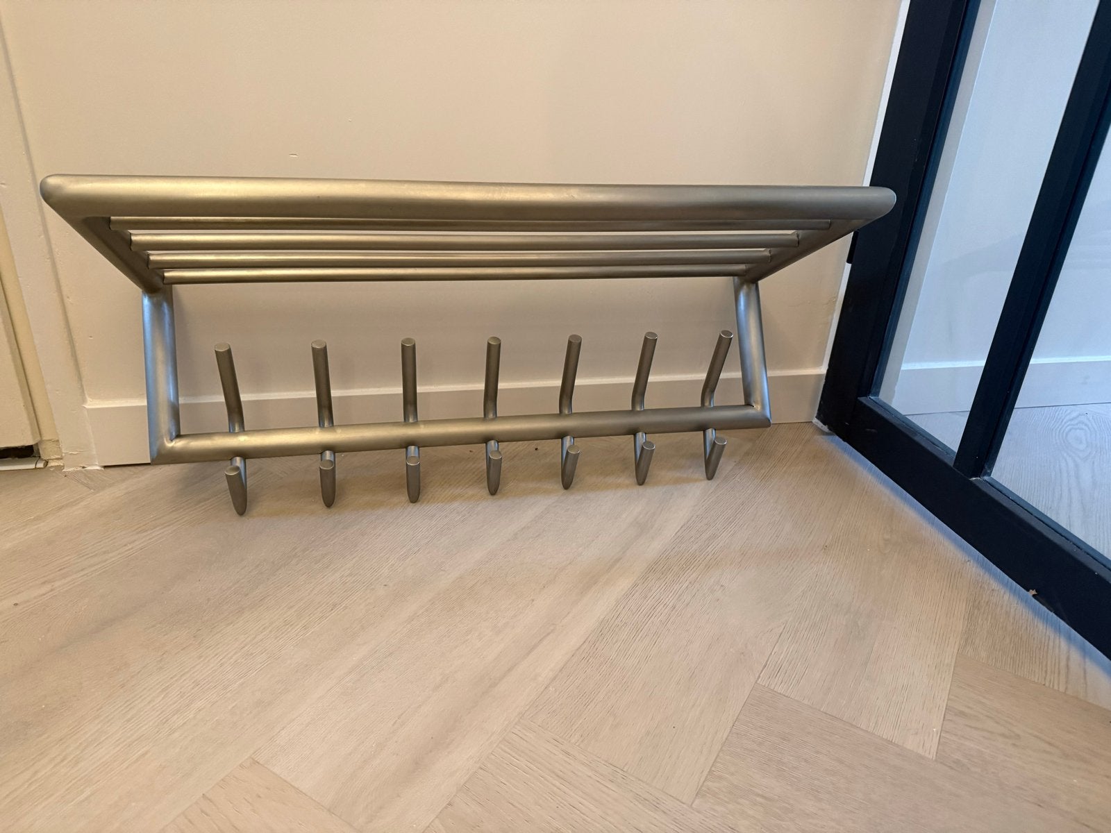 Metalen wandkapstok met hoedenplank - 75 cm breed, Huis en Inrichting, Woonaccessoires | Kapstokken, Gebruikt, Minder dan 100 cm