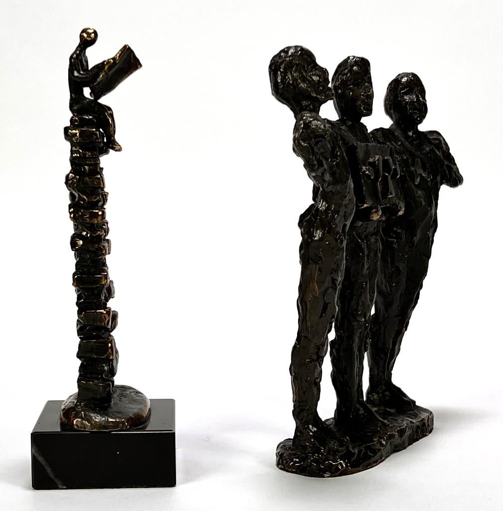 648. Bronzen beelden, 21e eeuw, Groep mensen, Minder dan 20 cm, Ophalen of Verzenden, Brons