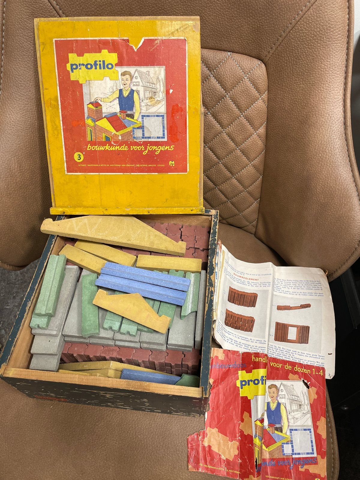 Vintage Profilo Bouwkunde voor Jongens Bouwdoos, Gebruikt, Nvt, Ophalen, Overige merken