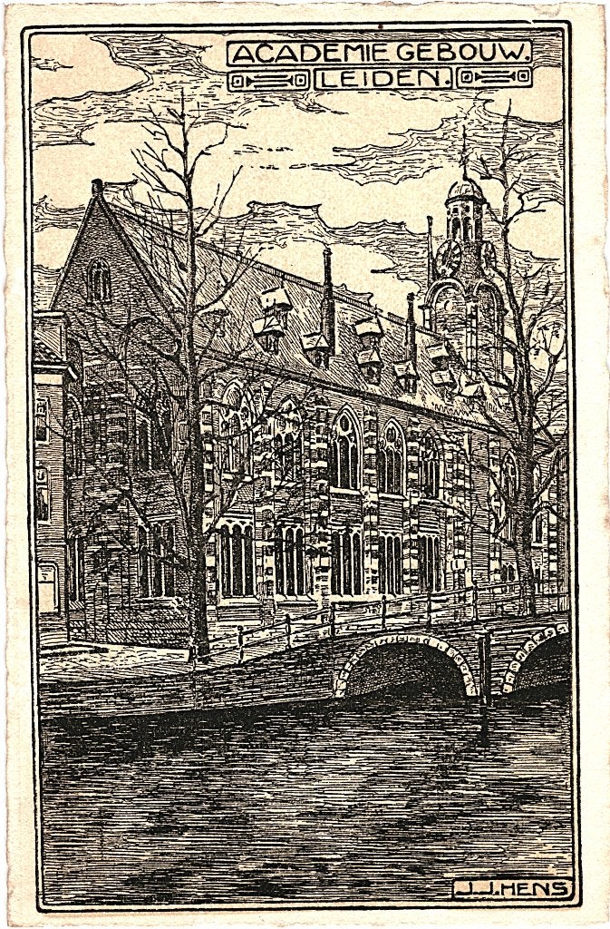 936216 Leiden Academie gebouw J J Hens Onbeschreven, Ophalen of Verzenden, Voor 1920, Ongelopen, Zuid-Holland