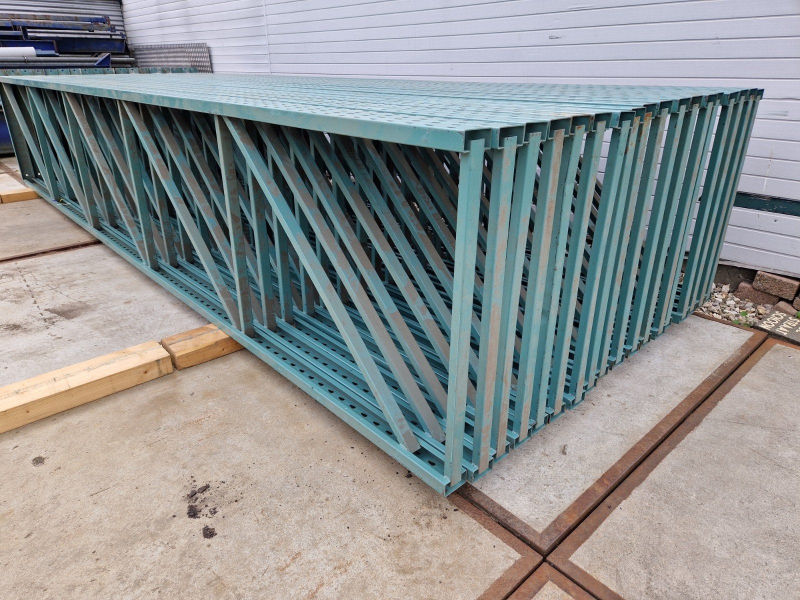 49 meter Hovuma palletstelling 105x620cm magazijnstelling, Ophalen, Met plank(en), Gebruikt, 200 cm of meer