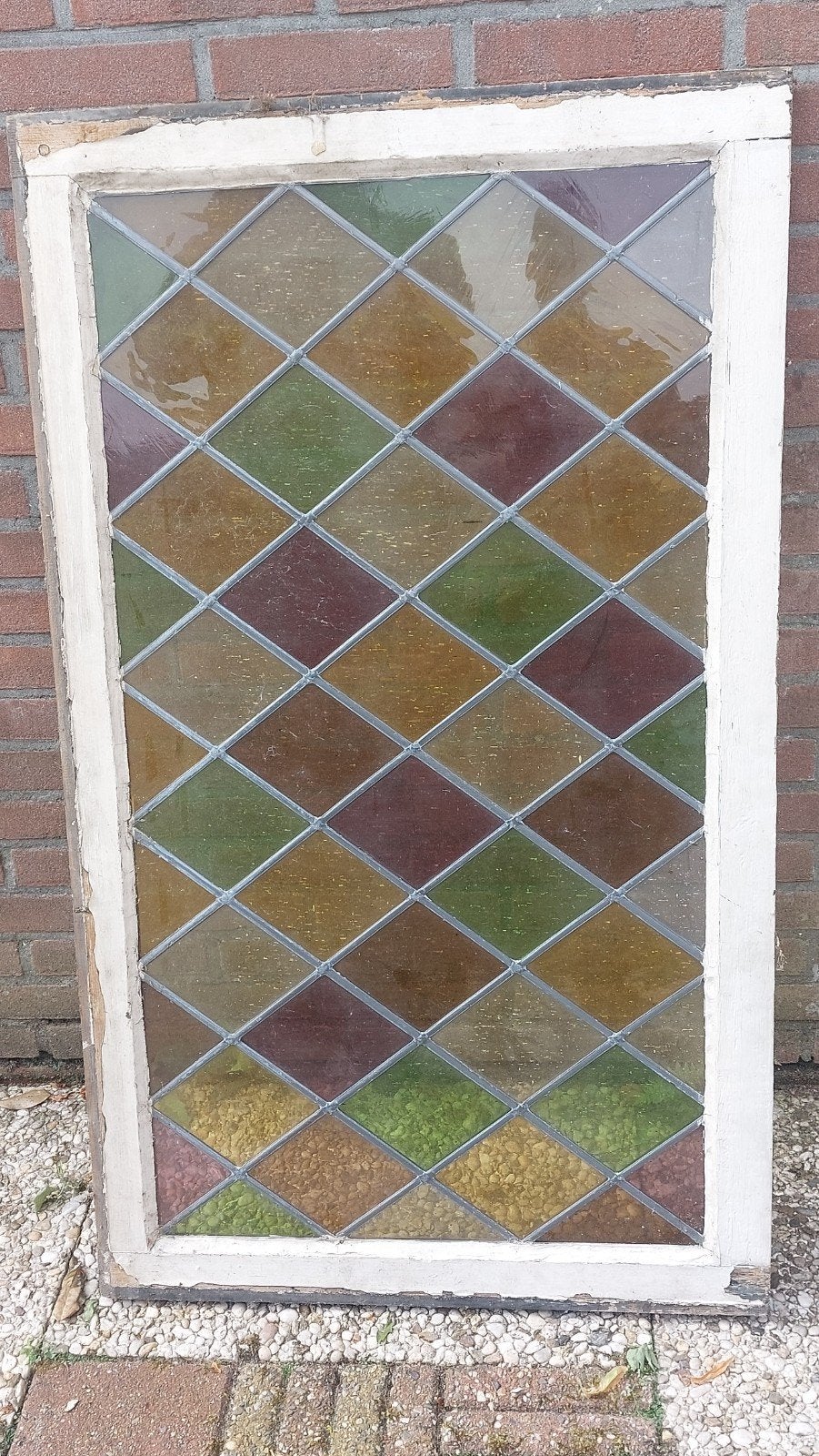 Glas in loodraam; glasmaat 100x55, Ophalen, Minder dan 80 cm, Minder dan 80 cm