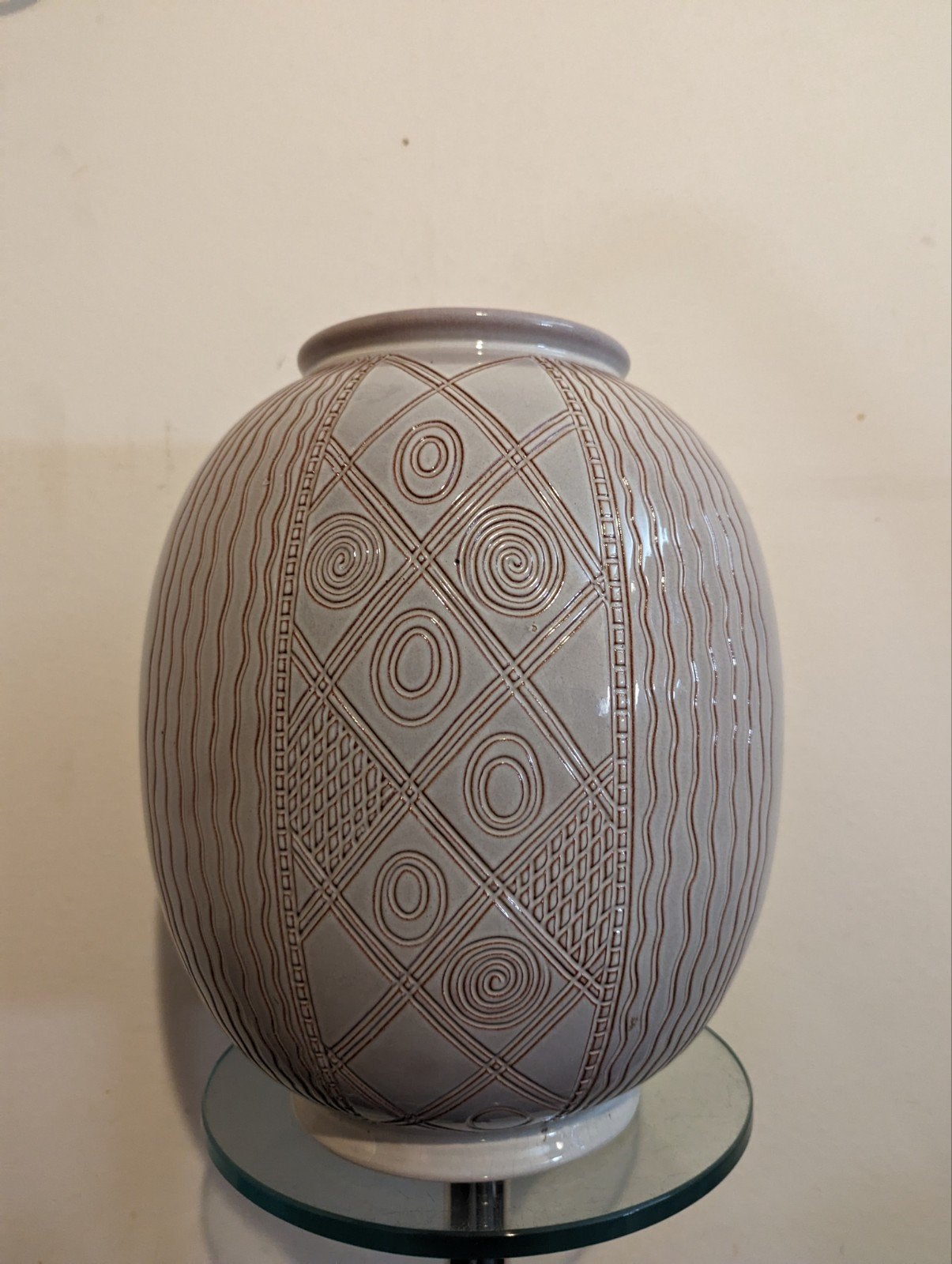 Vintage aardewerken vaas van W.Visser voor Sphinx jaren '50s, Ophalen of Verzenden