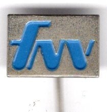 FNV blauw op zilverkleurig vakbond speldje ( P_094), Verzamelen, Speldjes, Pins en Buttons, Zo goed als nieuw, Speldje of Pin